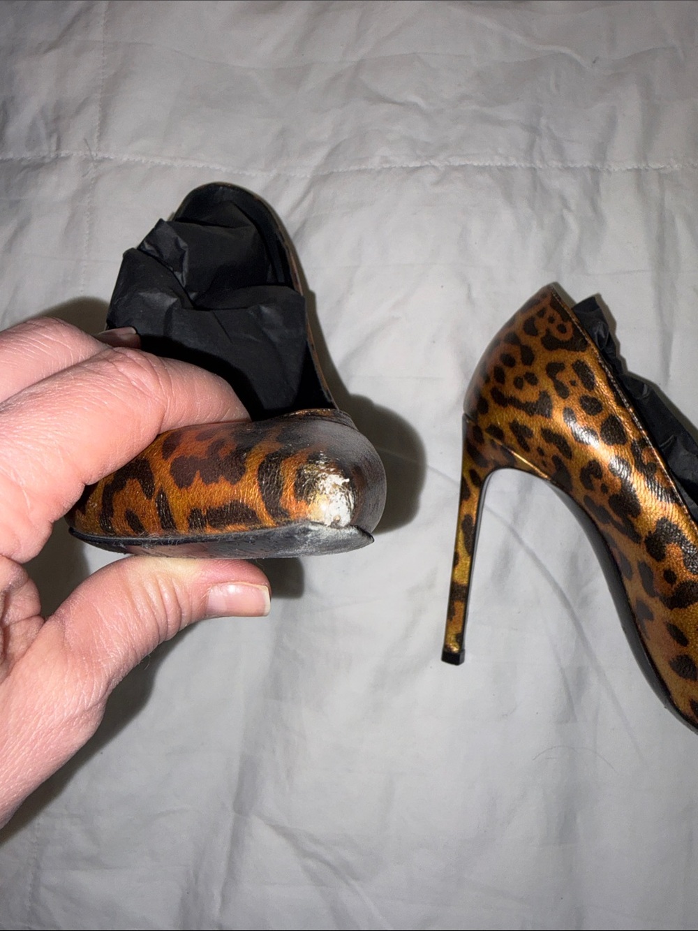 Saint Laurent Leopard Print Pointed Toe Pumps animal print SZ 36 - Picture 7 of 16